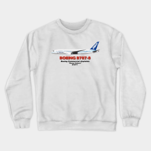 Boeing B787-8 - Boeing "House Colours" Crewneck Sweatshirt by TheArtofFlying
